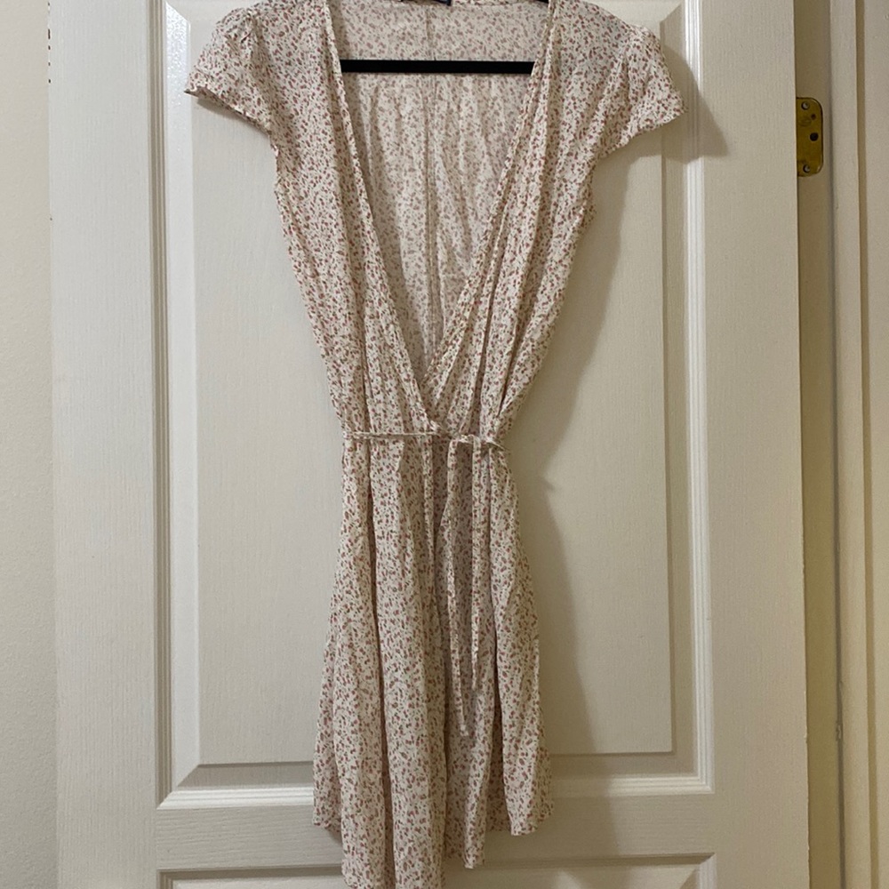 Brandy Melville Pink Floral Wrap Dress